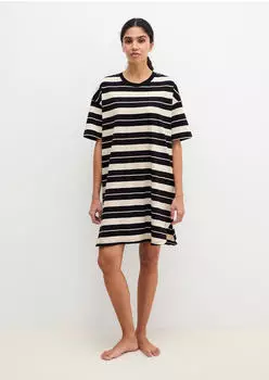 Marc O'Polo Mix N Match Cotton Nachthemd Relaxed Fit mit kurzen Ärmeln (71584852) frenchoakstripe