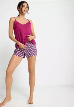 Lascana LSCN Pyjama Shorts mit Allover-Muster (68990518) beere