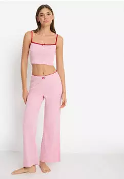 Lascana LSCN Pyjama Set 2-teilig mit Kontrast-H&auml;kelkanten (94636251) ros&eacute;
