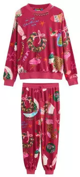 Next Fashion Pyjama hellbraun/dunkelgrün/beere/pink