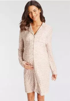 Lascana Pyjama Top (39614403) hellbeige/dunkelbeige