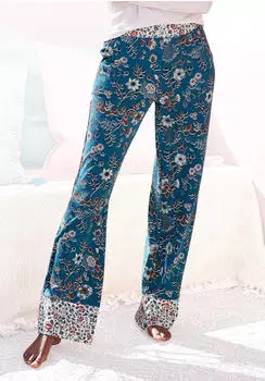 Lascana Sleep Pants rauchblau-ecru