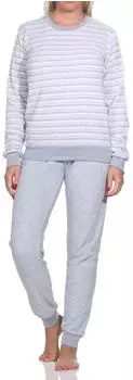 Normann Terry Cloth Pyjama Langarm mit Bündchen (59772) rosa1