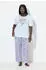 Ulla Popken Pyjama Leo Pattern V-Ausschnitt Halbarm (835013) blau/hellblau