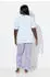 Ulla Popken Pyjama Leo Pattern V-Ausschnitt Halbarm (835013) blau/hellblau