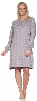 Normann Kurzarm Nachthemd Tupfen Print sand