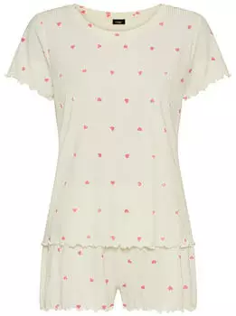 Lascana Dreams Nachthemd mit Herzchen-Druck off-white