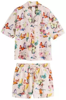Next Fashion Damen Shorty creme/azur/gelb/hummer