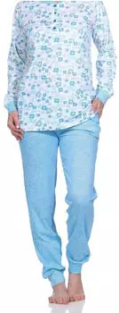 Normann Pyjama mit Bündchen und Streifenmuster (222 201 90 557) blau
