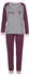 KangaROOS Pyjama Set 2-teilig mit kontrastfarbenen Raglanärmeln (92275455) graumeliert/aubergine/altrosa