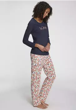 Vivance Dreams Pyjama (58825252) dunkelblau/orange