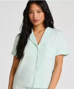 Hunkem&ouml;ller Essential Pyjama Kurz&auml;rmelige Jersey-Jacke (54246539) hellblau