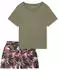 Schiesser Schlafanzug kurz Palmen jade Modern Nightwear (183605-713)