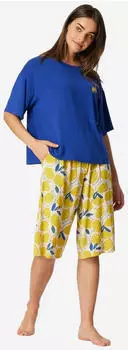 Schiesser Schlafanzug 3/4lang Zitrone royal Casual Fashion (183573-819)