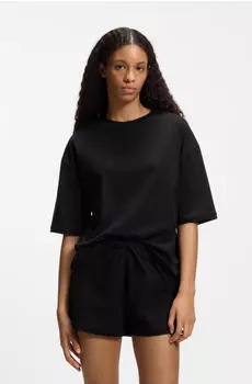 HUGO Pyjama aus Stretch-Baumwolle mit Mesh-Logo-Einsätzen Style MESH LOGO SHORT-SET 50561609 Schwarz