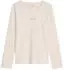 Marc O'Polo Mix N Match Cotton Top LS Pyjama-Oberteil mit Rundhalsausschnitt und langen Ärmeln weiss