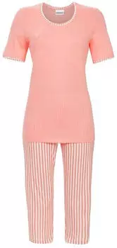 Ringella Schlafanzug mit gestreifter Caprihose (6211229) himbeereis