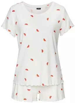 Vivance Dreams Dreams Shorty 2-teilig beige/rot