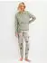Calida Spring Flower Dreams Bündchen-Pyjama (46453) tea green