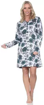Normann Langarm Nachthemd in floralem Design (22521390620) grün