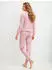 Calida Cotton Stripes Pyjama Langarm Rundhals Lockere Passform (48591) lilas