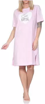 Normann Kurzarm Nachthemd mit Herz Motiv (125 214 90 360) rosa