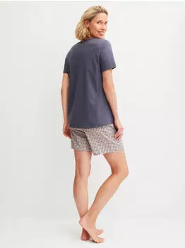 Calida Graphic Nights Kurz-Pyjama graystone