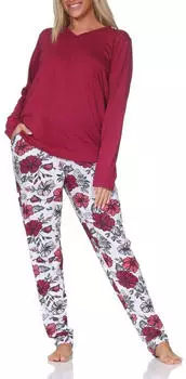 Normann Langarm-Pyjama mit floralem Design (222 201 90 620) beere
