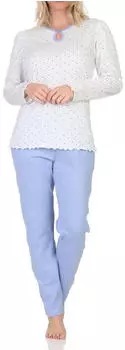 Normann Langarm-Pyjama im Tupfen-Design (124 201 90 315) blau