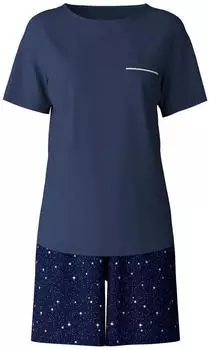 Calida Sweet Dreams Kurz-Pyjama (42038) peacoat blue/navy/wei&szlig;