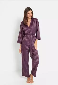 Lascana LSCN Shorty/Pyjama Loose Fit gestreift (39008450) pflaume gestreift