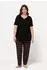 Ulla Popken Pyjama Tunika Ausschnitt (830405) mischfarben/schwarz