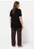 Ulla Popken Pyjama Tunika Ausschnitt (830405) mischfarben/schwarz