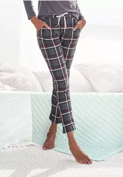 s.Oliver Pyjamahose mit Allover-Druck (21936959) anthrazit/bordeaux