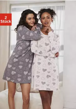 Vivance Dreams Dreams Nachthemd Loose Fit (30813622) pastellpink/grau
