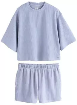 Next Fashion Damen Pyjama Lockere Passform 2-teilig (H7265215) himmelblau