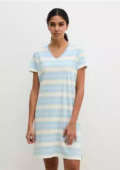 Marc O'Polo Mix N Match Cotton Nachthemd gestreift niagara mist stripe 2