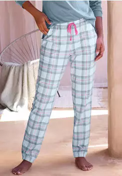 Vivance Dreams Pyjamahose (67455539) grau-rosa-kariert