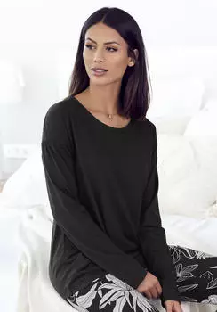 Lascana Pyjama Oberteil (78624147) schwarz