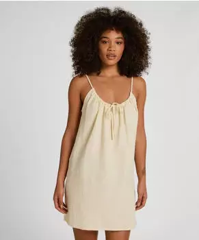 Hunkemöller Musselin-Slipdress pastellgelb