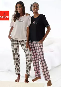 Vivance Dreams Vivance Dreams Pyjama Doppelpack mit Karomuster (71620059) mehrfarbig