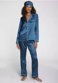 s.Oliver Pyjama Set 3-teilig mit Schlafmaske (24791609) dunkelgr&uuml;n