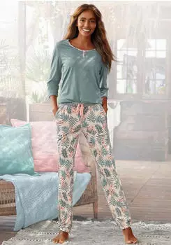 Lascana Pyjama Set (75528021) jadegr&uuml;n-bedruckt