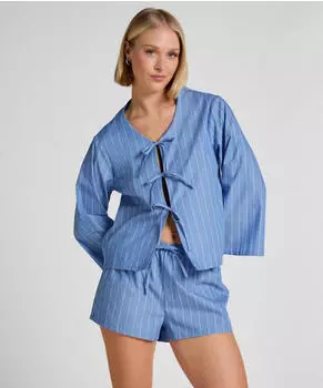Hunkem&ouml;ller Short Poplin blau/wei&szlig;