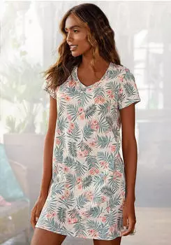 Lascana Shorty mit Palmen-Print (10909562) sand/gr&uuml;n/orange/hellorange