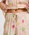 Hunkemöller Satin Pyjamahose mit Nadelstreifen (37891729) grün/pfirsich/pink/weiß