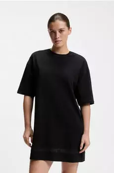 HUGO Nachthemd aus Stretch-Baumwolle mit Mesh-Einsatz Style MESH LOGO NIGHTY 50561598 Schwarz