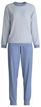 Calida Midnight Mushrooms Schlafanzug Rundhals-Ausschnitt Gummibund (41454) scandinavian blau