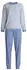 Calida Midnight Mushrooms Schlafanzug Rundhals-Ausschnitt Gummibund (41454) scandinavian blau