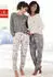 Vivance Dreams Pyjama mit Herzchen-Print, 2er-Pack (71269429) rosa/grau